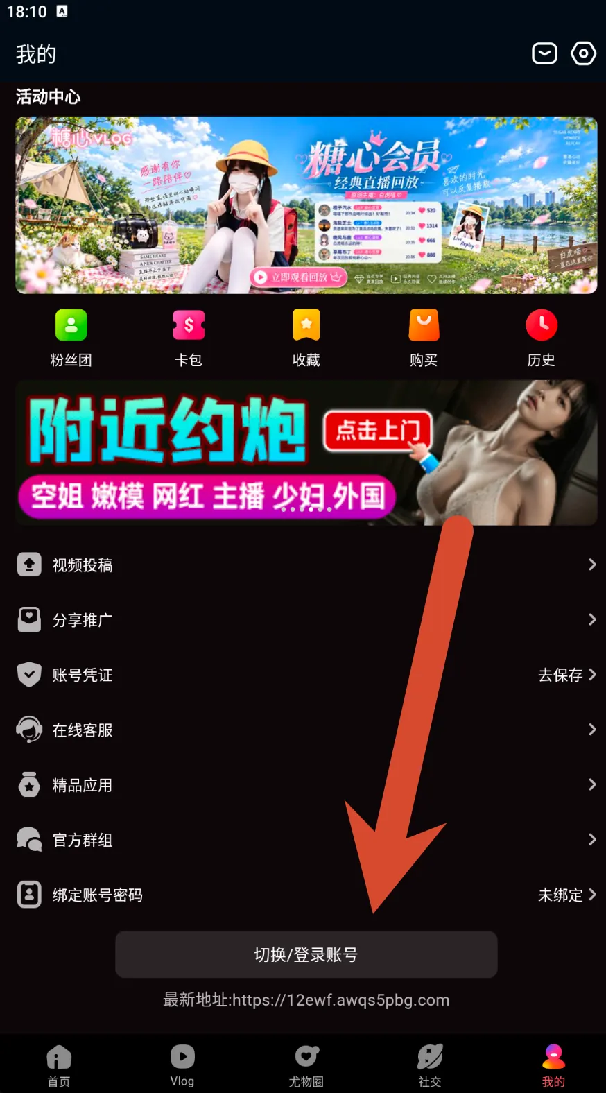 糖心Vlog设置与登录入口界面示例